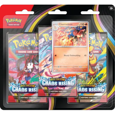 Pokemon TCG: Mega Evolution — Chaos Rising, 3-Pack Blister (3 бустери + промо-картка)